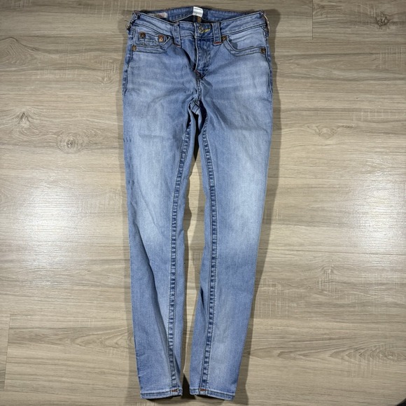 True Religion Denim - True Religion Jeans Womens 28 Light Blue Jennie Curvy Mid Rise Skinny Stretchy